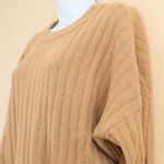 Aerie  Buttercream Ribbed Crew Sweater‎ Tan Textured Knit Pullover Women's Small Photo 4