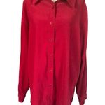 Denim & Co . women's large red long sleeve collared button down shacket Photo 1