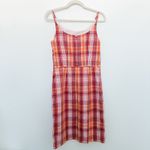 Ann Taylor  Plaid Sundress Red Orange‎ Pink Size 6 Y2K Preppy Retro Summer Vacay Photo 3