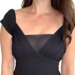 Black Halo Cocktail Dress Size 6 Cap Sleeve Black Sheer Gathered Ruched Photo 1