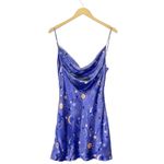 ZARA  Sun Moon & Stars Lilac Satin Drape Neck Mini Slip Dress Size Small NEW NWOT Photo 1