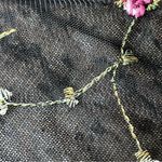 American Rag  Black Mesh Sheer Embroidered Peplum Top M Witchy Goth Dark Coquette Photo 8