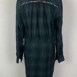 Cotelac Women Dress Plaid Green Size 1 Long Sleeve Button Round Neck Knee Length Size M Photo 1