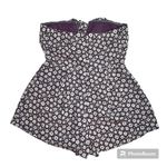 Blue Blush  Violet Purple White Floral Strapless Shorts Romper Tie Front Size L Photo 4