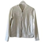 Caslon Nordstrom V-Neck Women’s White Front Zipper Long Sleeves SZ S #1251 Photo 0