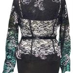 Cache Luxe Black Lace Sheer Illusion Lace Top Jacket White Trim New $228 NWT Photo 8
