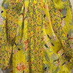 Anthropologie FIG AND FLOWER Sheer 3/4 Sleeve Yellow Floral Blouse Photo 2