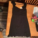 And Now This Black Ruffled Tank Dress Photo 0