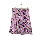 Vintage circle skirt Byerwear abstract birds floral pink knee length 8 Multiple Photo 1