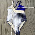 SheIn NWOT Blue & White One Piece Swimsuit, Large Photo 5