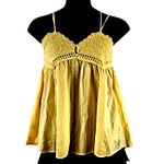 Urban Outfitters Women’s Yellow Crochet Babydoll Blouse Size Small Petite NWOT Photo 4