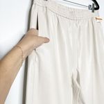 7 For All Mankind NWT Faux Leather Pull-On Joggers Pants Women's Cream Size L Photo 7