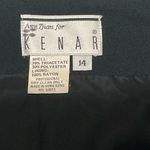 Kenar VTG Skirt Womens 14 Black A-Line Back Slit Lined Knee Length Office Glam Photo 3