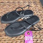 A New Day  Tiffany Women's 7 Black Leather Memory Foam Ankle Strappy Sandals Photo 0