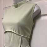 Pretty Little Thing Pale Lime High Neck Sleeveless Under Bust  Detail Bodycon Dress Photo 3