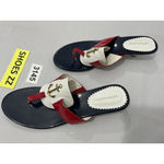 Soft Surroundings Womans 10 C Multicolor Nautical Thong Slip On Sandals NWOT Photo 2