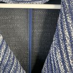 Loft Size M Tweed Knit Jacket Blue Moto Asymmetric Full Zip Long Sleeve Boucle Size M Photo 5