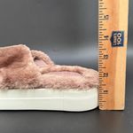J/SLIDES Mauve Faux Fur Fuzzy Platform Slippers Size 6 Pink Photo 8