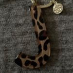 Simply Southern Animal Print Acrylic Letter J Initial Keychain Bag Charm Gold Tone Metal Photo 1