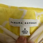 Banana Republic  Women's Silk Strapless Frilly Dress Yellow White & Lined Photo 2