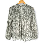 Lucky Brand  | Small | Gray Beaded Floral Peasant Top Semi-Sheer with Neck Tie Photo 4