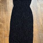 Marian & Maral Black Sparkle Ribbed Bodycon Maxi Dress Medium Photo 0