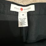 Real Clothes Black 100% Irish Linen Pants Women's 14 Classic‎ Nature Minimalist Photo 3
