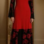 Marie Oliver Marie N Womens Sheer Long Red Floral Print Open Back Maxi Dress S-XL Whimsygoth Photo 0