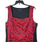 Lane Bryant Dramatic Black Red Floral Sweetheart Sleeveless Vest Look Top 24 Photo 1