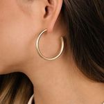 Lulus Franc Brushed Gold Hoop Earrings  Photo 0