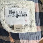 Holding Horses Anthropologie Women's Sunlit Plaid Tunic Top Black Motif Size 10 Photo 8