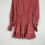 DO+BE Pink Ruffled Mini Dress Womens M Tiered Romantic Girly Ruched Boho Smock Photo 13