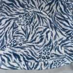 Blue and White Animal Print Hoodie Sweater Size M Photo 2