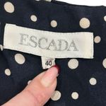 Escada Navy Blue Polka Dot Silk Midi Dress Ruffles V Photo 3