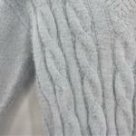 Lucky Brand light blue boho V-Neck Relaxed Fit Eyelash Sweater size small Photo 2