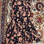 Free People Floral Button Retro Love Front Midi Skirt Black Pink Boho Size 8 Photo 0