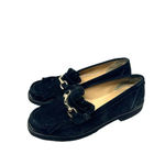 275 Central Loafer Flat Shoes 3208 Gold Hardware Fringe Suede Black Size US 8 Photo 2