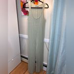 ZARA Light green pleated ribbed long jumpsuit size large Photo 1