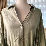 ZARA  LINEN BLEND CHAIN LINK BELT DRESS in Light Khaki Photo 4