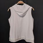 Weekend Clothesline White Hooded Sleeveless Floral Flower Patch Vest Sweater Green Size L Photo 7