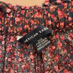 American Eagle Ditsy Floral Paperbag Cropped Pants Red XXS Photo 4