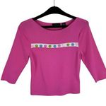 Knit de Knit Pink 3/4 Sleeve Tight Knit Lightweight Pullover Sweater Buttons M Size M Photo 0