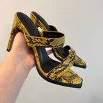 Alias Mae Cleo Yellow Snakeskin Embossed Heeled Sandal Size 38 Black Photo 1