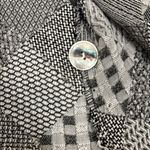 Caribe USA Gray Black Patchwork Knit Button Front Cardigan Jacket Women Medium Photo 7