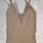 Free People Intimately  Beige Ribbed Come Around Mesh Camisole XS/S Sheer Sexy Photo 0