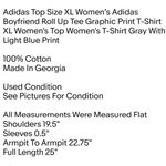 Top Size XL Women’s Adidas Boyfriend Roll Up Tee Graphic Print T-Shirt Photo 1