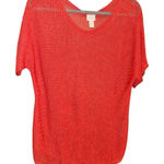 Chico's Chico’s Linen Open‎ Knit Short Dolman Sleeve Sweater orange size 2 Photo 0