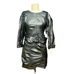 For Love & Lemons  Afton Pleather‎ Western Belted Dress Black Size Small Photo 2