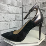 Kenneth Cole  Black Mohair Ankle Strap Pointed Stiletto Heels EUC Photo 0