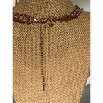 Juicy Couture  Copper Tone Necklace Double Strand Blue Green Beads Adjustable Photo 2